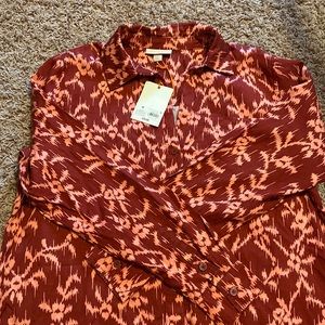 NWT Women Knox Rose Printed Long Sleeve Shirt